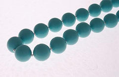 Stunning Turquoise 14 Mm Sea Shell Simulated Pearl Necklace.