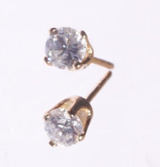 Classic 14K Yellow Gold Diamond Stud Earrings