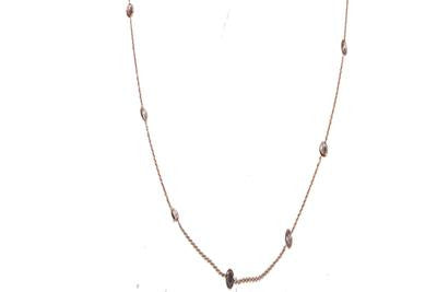 Stunning 14K Yellow Gold Sparkle By The Yard Cz Necklace
