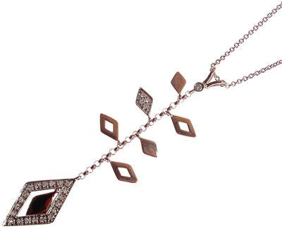 Stunning 14K Two Tone Yellow And White Gold Dangling Diamond Pendant