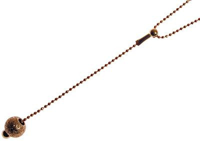 Dainty 18K Yellow Gold Circle Linked Chain With Single Brushed Ball Like Pendant Hanging