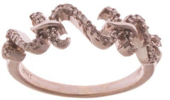 Beautiful 14K White Gold And Diamond Swirl Ring. Ring Is Size 6.5.