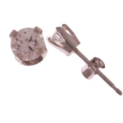 .245Ct Total Weight Diamond Stud Earrings Set In 14K White Gold Setting