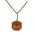 Dainty 14K Yellow Gold Pendant Style Necklace With Citrine Stone And Diamonds Around