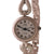 Sterling Silver Anne Klein Watch. The Watch Has A Round White Face And A Square Linked Thin Band.
