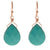 Trendy 14K Yellow Gold Pear Shaped Turquoise Dangling Earrings.