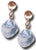 Beautiful 14K Yellow Gold Dangling Blue Square Stone Earrings.