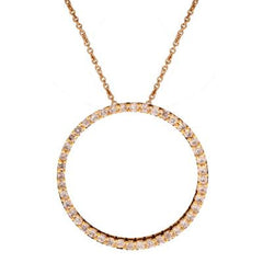 Stylish Sterling Silver With 14K Gold Overlay Clear Cz Circle Of Life Pendant. Comes With A 16 Inch Chain.