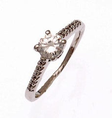 Beautiful Sterling Silver Round Solitaire Cubic Zirconium Engagement Ring. Rhodium Plated To Prevent Tarnishing. This Ring Is Perfect For Every Bride And Will Add Sparkle To Any Occasion.