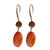 Carnation With Chocolate Stone Dangling Earring