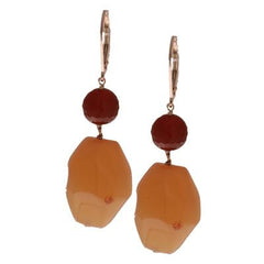 Yellow And Brown Dangling Stone Earring
