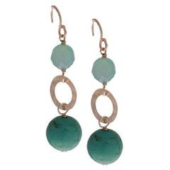 Turquoise And Blue Stone Hanging Earring