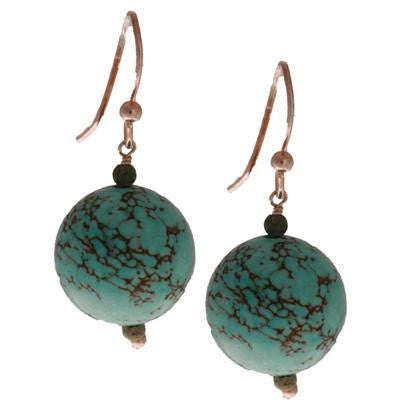 Turquoise Ball Hanging Earrings