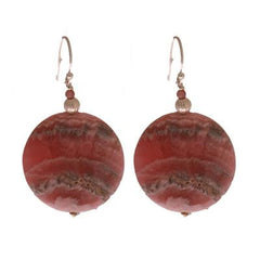 Pink Circle Stone Hanging Earring