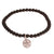 Trendy Onyx Beaded Style Bracelet. The Bracelet Contains A Sterling Silver Circle Shaped Charm With A Cz Flower In Center. This Bracelet Can We Worn With Various Colors And Charms From This Collection.
