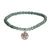 Trendy Amagonite Beaded Style Bracelet. The Bracelet Contains A Sterling Silver Circle Shaped Cz Flower Design Charm Hanging. This Bracelet Can Be Worn With Various Fashion Colors And Charms From This Collect