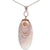 Trendy Sterling Silver Oval Shaped Simulated Pearl Flat Pendant With .05Ct X 15 Round Clear Cubic Zirconium Stones And 3Ct Oval Shaped Champagne Stone Set In Four Prong Setting.
