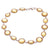 Dainty Sterling Silver With Rhodium Overlay Circle And Oval Shaped Yellow Stone 7 Inch Bracelet.