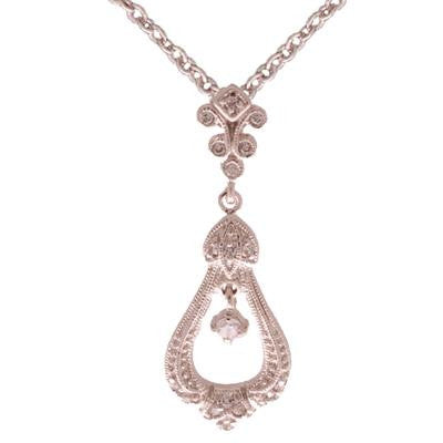 Beautiful Sterling Silver Dangling Teardrop Like Shaped Cubic Zirconium Pendant. Matching Earrings Available