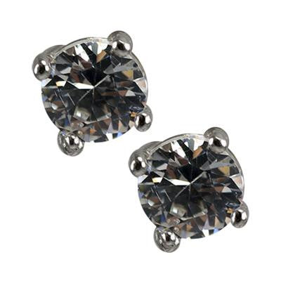 Stunning Round Diamond Studs Sterling Silver 4 Mm