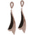 Dainty Sterling Silver With Rhodium And Black Rhodium Overlay Micro Pave Style Dangling Earrings.