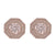 Dazzling Sterling Silver With Rhodium Overlay Micro Pave Style Stud Earrings With Cubic Zirconium