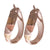 Trendy Sterling Silver With Tri Color White Yellow And Rose Overlay Twisted Hoop Style Earrings.