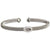Stunning Sterling Silver Mesh Bangle With Oval Shape Design With Cz'S In The Center