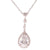 Stylish Brass With Rhodium Overlay Drop Style 16 Inch Necklace With A 2 Inch Extender. The Necklace Contains Cz Stones Along Chain And Has A Pear Shaped Clear Stone In Center.