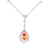 Stylish Brass With Rhodium Overlay Drop Style 16 Inch Necklace With A 2 Inch Extender. The Necklace Contains Cz Stones Along Chain And Has A Pear Shaped Champagne Stone Hanging.
