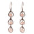 Trendy Sterling Silver With Black Rhodium Overlay Triple Teardrop Shaped Champagne Stone Dangling Earrings.