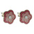 Dainty Sterling Silver With Yellow Gold Overlay Hot Pink And Light Pink Flower Shaped Enamel Stud Earrings.