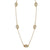 Trendy Sterling Silver With Yellow Gold Overlay Round Bezel Cz Stone 36 Inch Necklace.
