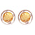 Dainty Sterling Silver With Rhodium Overlay Citrine Stud Earrings Set In A Four Prong Setting.