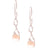 Dangling Sterling Silver With Rhodium Overlay Double Teardrop Like Shaped Earrings With 7.5-8Mm Peach Button Simulated Pearl Earrings. Matching Pendant Available.