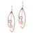 Trendy Sterling Silver With Rhodium Overlay Large Marquise Shaped Cut Out Hanging Hook Back Earring With 7.5-8Mm Rice Shaped  Simulated Pearl Hanging In Center. Matching Pendant Available.