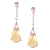 Dainty Sterling Silver With Rhodium Overlay Clear Cubic Zirconium Hanging Earrings With Pear Shaped Citrine Stone. Matching Pendant Available.