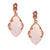 Dainty Sterling Silver With Rose Gold Overlay Drop Earrings. The Earrings Contain Clear Cubic Zirconium Stone And A Marquise Shaped White Chalcedony Stone In Center. Matching Pendant Available.