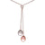 Dainty Sterling Silver With Rhodium Overlay 16 Inch Box Link Style Necklace. The Necklace Contains 1 7-7.5 Mm Rice Shaped  Simulated Pearl Grey And Light Lilac Dangling.