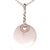 Trendy Sterling Silver Flat  Simulated Pearl Pendant With Clear Cubic Zirconium Stones Around. Matching Earrings Available.