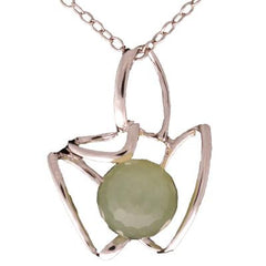 Trendy Sterling Silver With Rhodium Overlay Butterfly Shaped Three D Cut Out With 8Mm Round Jade Stone In Center.