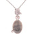 Trendy Sterling Silver With Rhodium Overlay Drop Style Pendant With White Chalcedony And Clear Cubic Zirconium Stones Round. Matching Earrings Available.