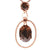 Stylish Sterling Silver With Rose Gold Overlay Oval Like Shaped Roped Cut Out Pendant With Round Smokey Quartz Stone On Top And Oval Shaped One Dangling In Center. Matching Earring Available.