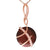 Stylish Sterling Silver With Rose Gold Overlay Circle Shaped Red Tiger Eye Pendant With Swirl Shaped Cubic Zirconium Stones. Matching Earrings Available.