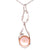 Trendy Sterling Silver With Rhodium Overlay Dangling Cut Out Design With And 9.5-10Mm Button Shaped Peach  Simulated Pearl Pendant. Matching Earrings Available.