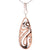 Trendy Sterling Silver Two Tone Rhodium And Rose Gold Overlay Double Teardrop Like Shaped Cut Out Design Dangling Pendant. Matching Earrings Available.