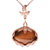 Trendy Sterling Silver With Rose Gold Overlay Oval Like Shaped Drop Style Pendant With Yellow Tiger Eye Stone In Center And Cubic Zirconium Stones Around. Matching Earrings Available.