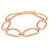 Stylish Italian Sterling Silver With Yellow Gold Overlay White Cubic Zirconium Oval Linked Braided Style Bracelet.