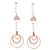 Dainty Italian Sterling Silver Tri Color Rose Rhodium And Black Rhodium Overlay Dangling Earrings. Matching Necklace Available.