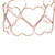 Trendy Italian Sterling Silver With Rose Gold Overlay Double Heart Shaped Linked Cut Out Design Bangle.